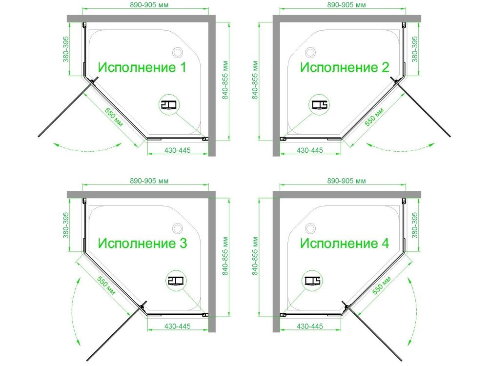Душевой уголок Royal Bath RB 9085TR-T 85х90х200 (прозрачное), артикул RB9085TR-T