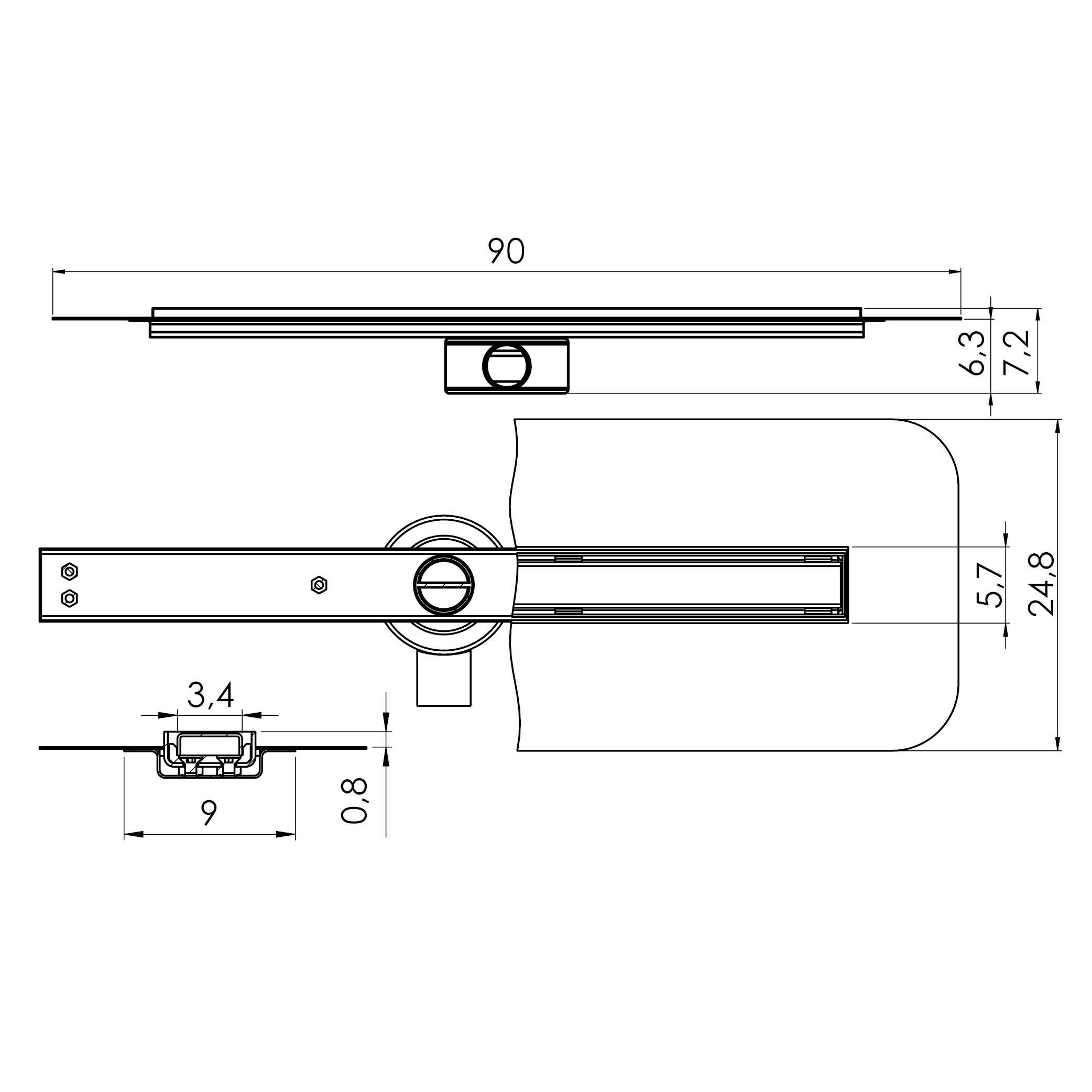 Душевой трап NEW TRENDY VIMO SLIM  90 см OL-0059 (нерж. сталь) Душевой трап NEW TRENDY VIMO SLIM  90 см OL-0059 (нерж. сталь)
