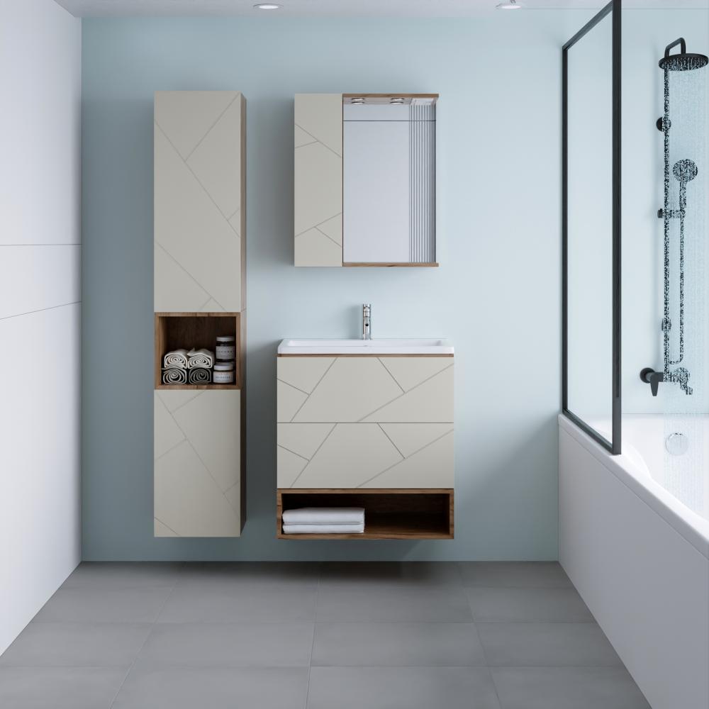 Ниша для тумбы Бриклаер КРИСТАЛЛ 70 см, дуб крафт табачный