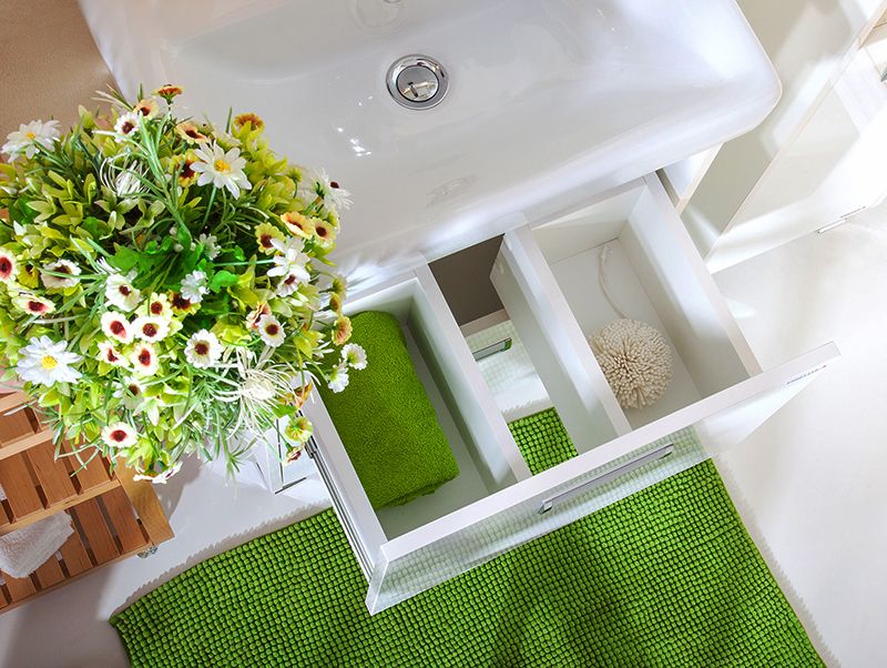 Тумба под раковину Бриклаер Палермо 55 белая высокоглянцевая