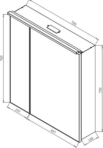 Зеркальный шкаф De Aqua Алюминиум 70 черный