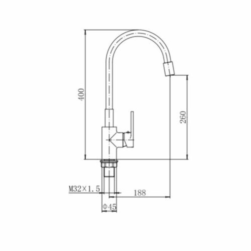 Смеситель для кухни с гибким изливом FASHUN A4253+B04, хром/черный