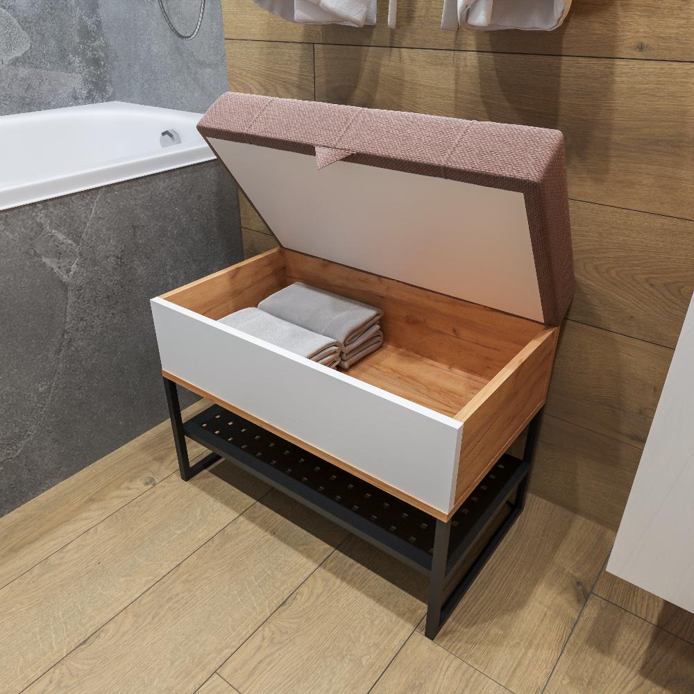 Банкетка Бриклаер Форест белая, 60 см