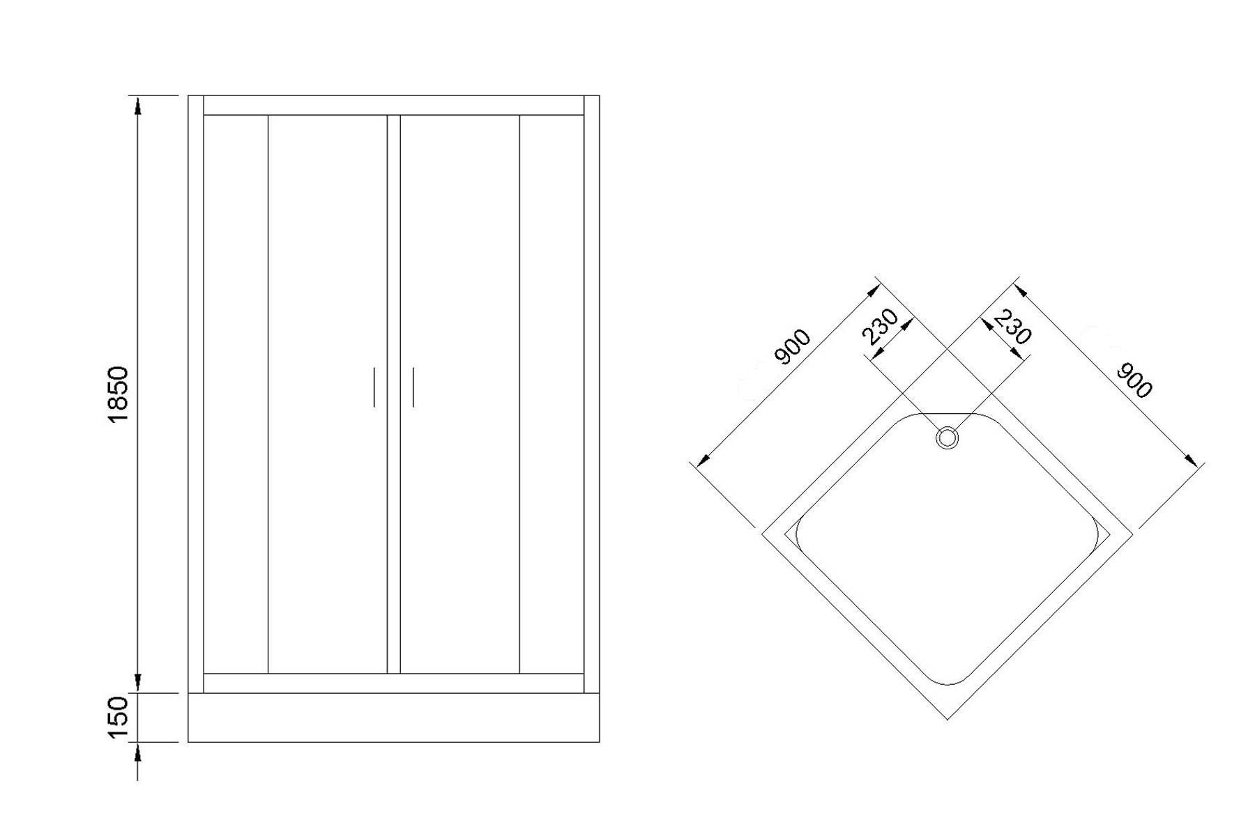 Душевой угол Royal Bath RB 90HP-C-CH (матовое)