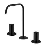 Fima Carlo Frattini So Смеситель для раковины, на 3 отв., с донным клапаном, цвет: чёрный матовый