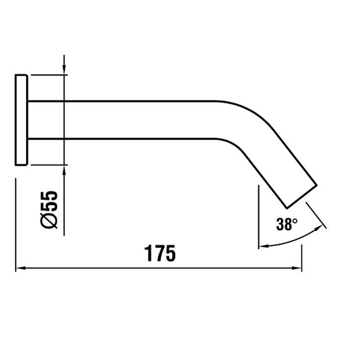 Laufen Kartell Излив для ванны 175мм, настенный, цвет: хром