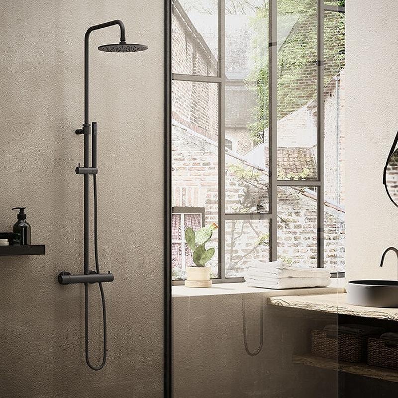 Душевая система Paffoni Mini Birillo ZCOL638LIQNO черная матовая