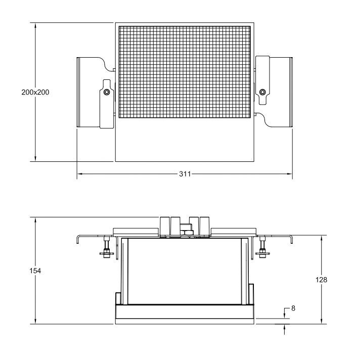 GESSI BINARIO Модуль 200х200 мм., аудио Bluetooth, проигрывание с мобильных устройств, установка Shift-Fix, цвет Mirror Steel