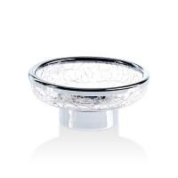 Мыльница, Decor Walther, Crack, ширина, мм-70, глубина, мм-70, высота, мм-50, тип установки-свободностоящий, материал мыльницы-стекло кракле, цвет-хром