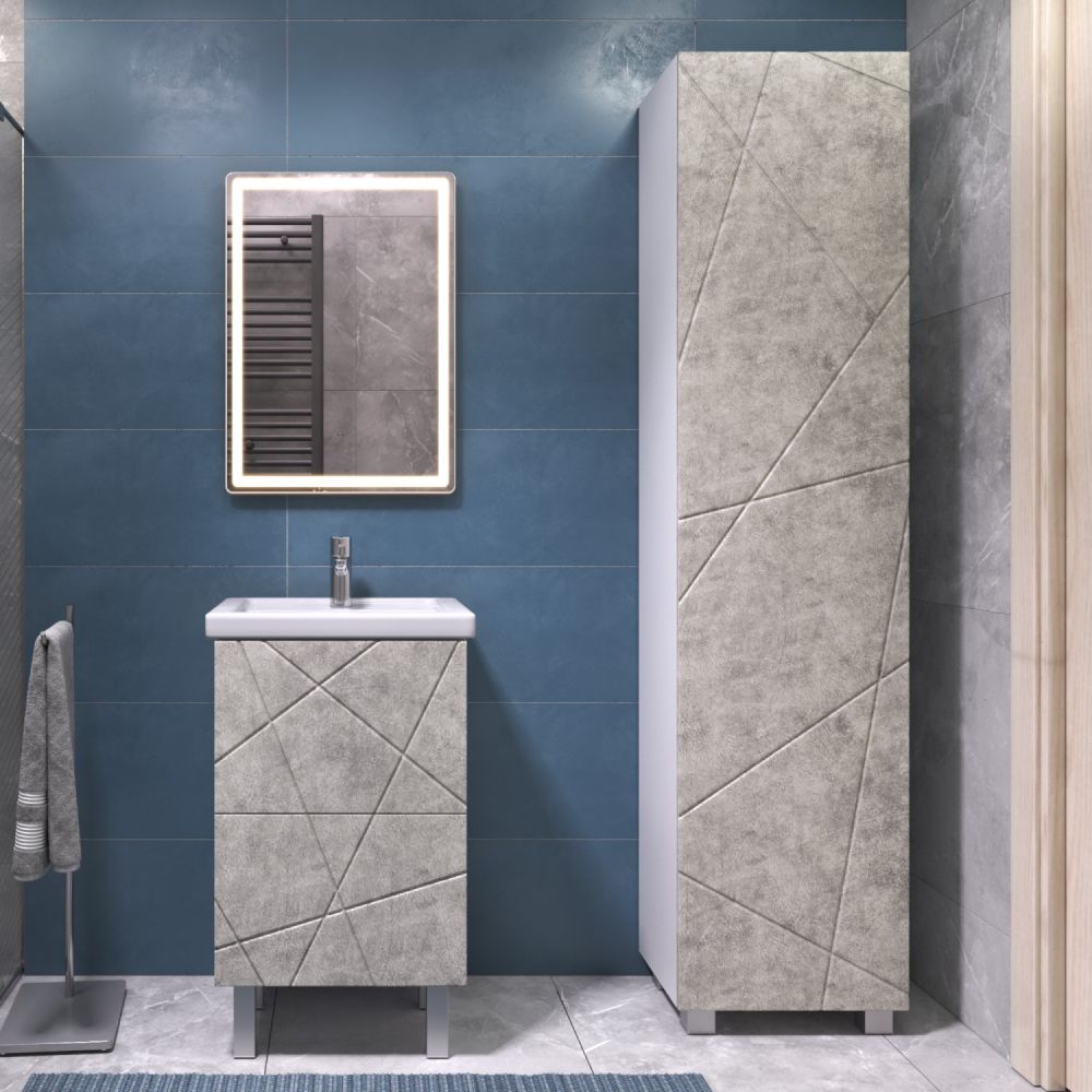 Тумба VIGO Geometry 500-0-2 бетон под раковину 4630055557578 (Фостер) (tn.bsf.GEO.FOS.50.2Y бетон), артикул tn.bsf.GEO.FOS.50.2Y бетон