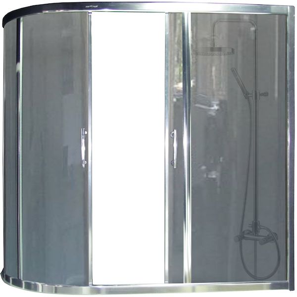 Шторка на ванну Royal Bath Azur RB150AZUR-G 150 профиль Хром стекло серое