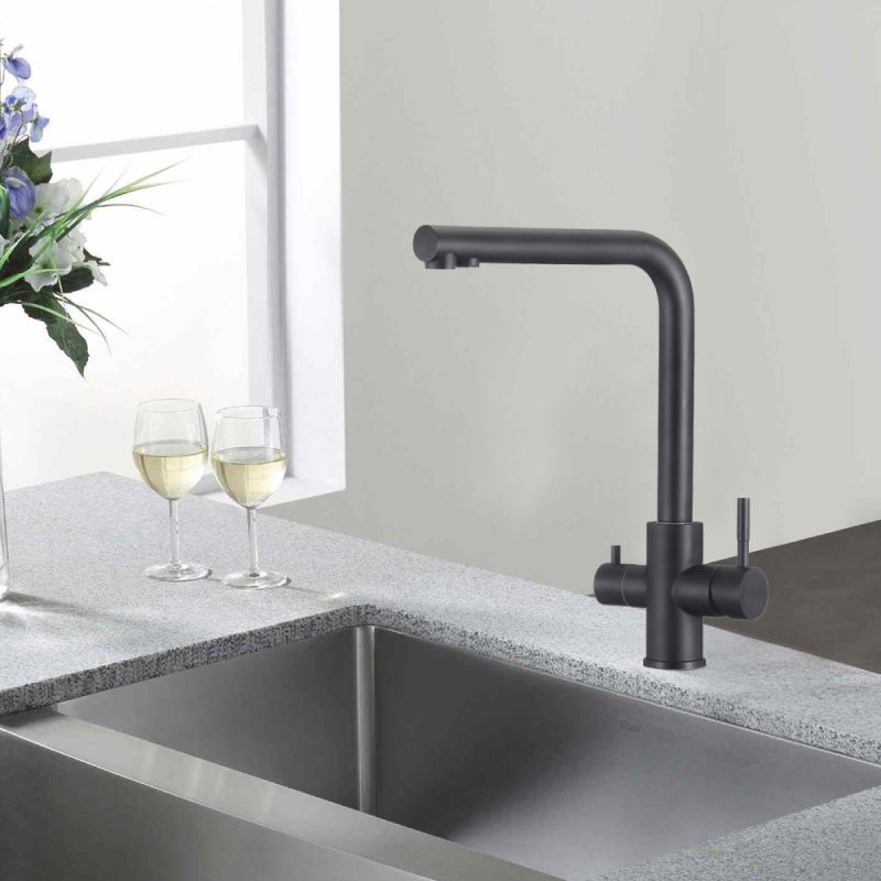 Смеситель для кухни с подключением фильтра WesnaArt EKO05-151Black, черный, артикул EKO05-151Black