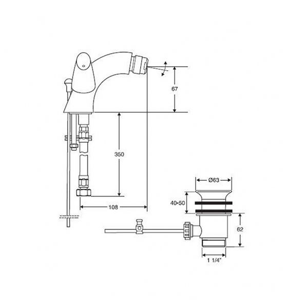 Смеситель для биде Jacob Delafon Ginko E73905-CP Хром