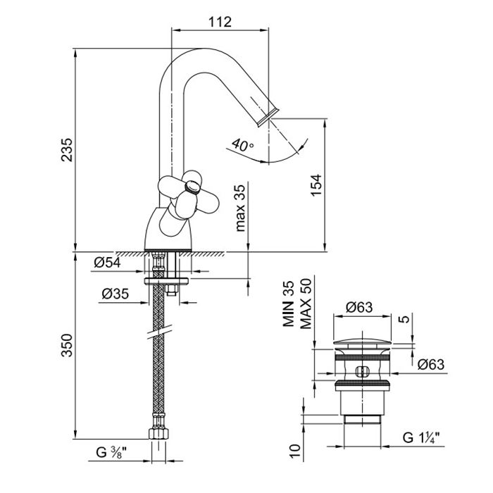 Fantini I Balocchi Смеситель для раковины, 1 отв., c нажимн. донным клапаном, излив 115мм, цвет: белый матовый