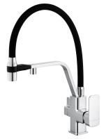 Смеситель для кухни с гибким изливом и подключением фильтра WONZON & WOGHAND, Хром (WW-88458013-CR)