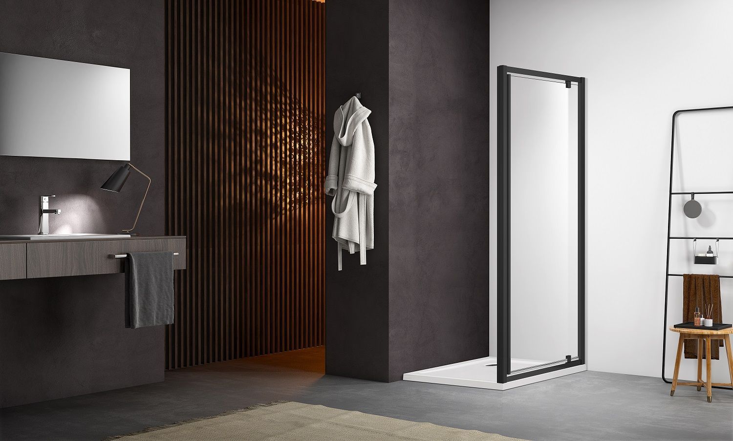 AQ ARI PI 10020BL Душевая дверь, распашная 1000x2000 профиль черный, стекло прозрачное AQ ARI PI 10020BL Душевая дверь, распашная 1000x2000 профиль черный, стекло прозрачное