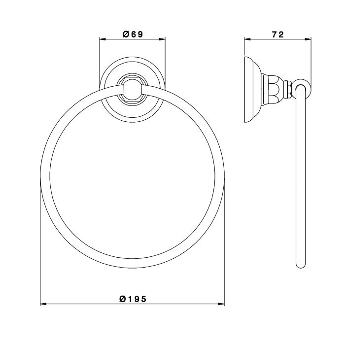 Nicolazzi Accessori Полотенцедержатель кольцо, Цвет:Polished Nickel