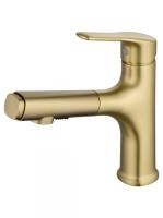 Смеситель для раковины с выдвижным изливом WONZON & WOGHAND, Брашированное золото (WW-AE4151-BG)