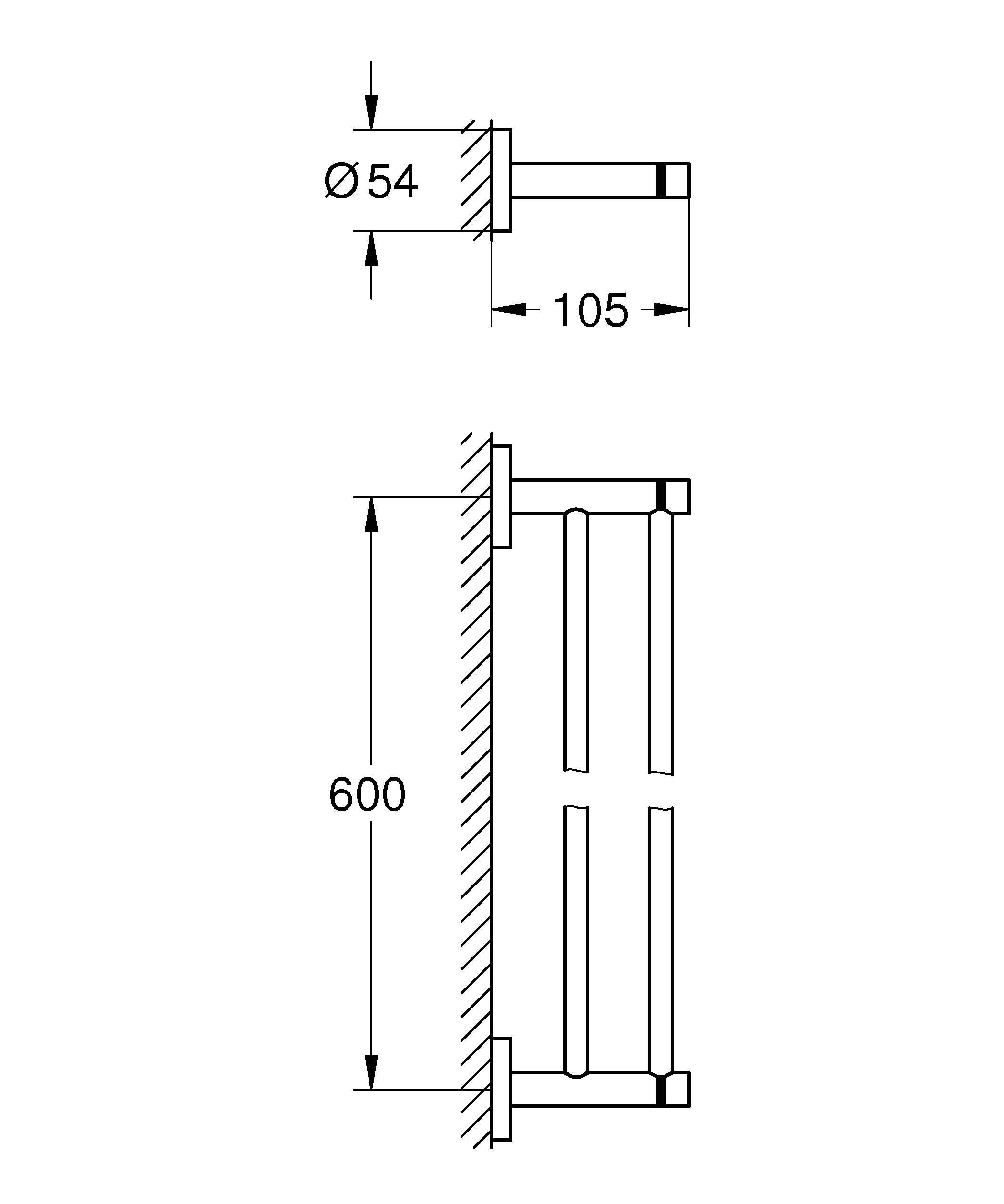 Двойной держатель для полотенца GROHE Essentials, тёплый закат глянец (40802DA1) Двойной держатель для полотенца GROHE Essentials, тёплый закат глянец (40802DA1)