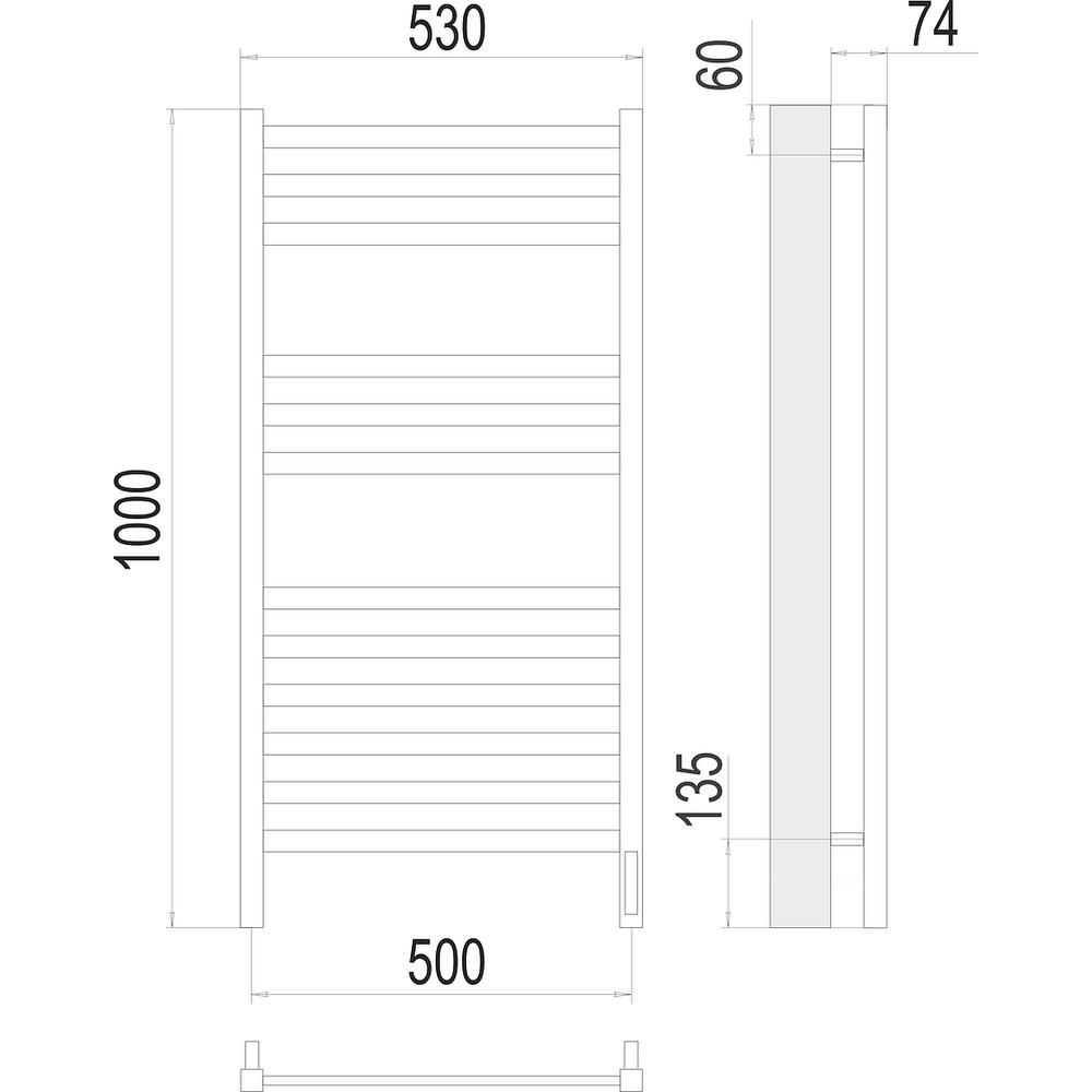 Полотенцесушитель электрический Terminus Енисей П12 50х100, артикул 4670078526250
