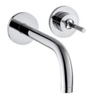 AX Uno² Встраиваемый смеситель для раковины, на 2 отв., с розетками, излив 165мм, с незапираемым донным клапаном (внешняя часть), цвет: хром