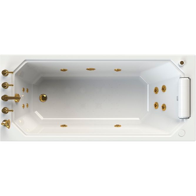 Акриловая ванна Radomir Уэльс 170x75 с гидромассажем Chrome-K1