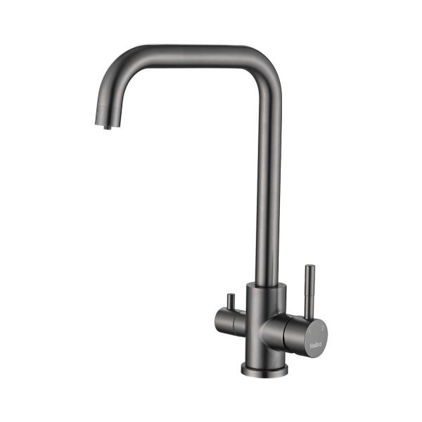 Смеситель для кухни с подключением фильтра воды Haiba HB43829-3, оружейная сталь