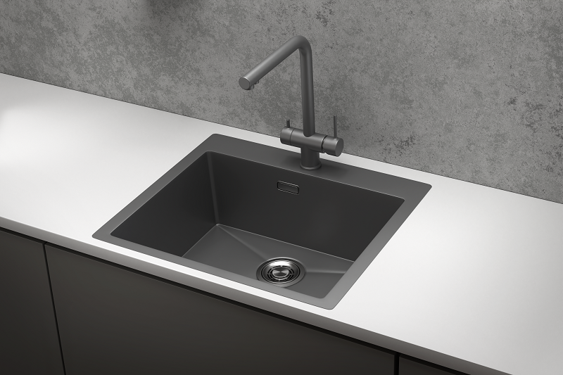 Кухонная мойка GRANULA (5951, ГРАФИТ МАТОВЫЙ), артикул 5951, ГРАФИТ МАТОВЫЙ