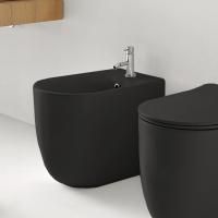 Kerasan Nolita Биде напольное с 1 отв. под смеситель 55х35 см, с креплениями WB5N, цвет черный  матовый