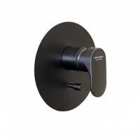 Встроенный однорычажный смеситель OLE для душа с переключателем на два потока, матовый черный