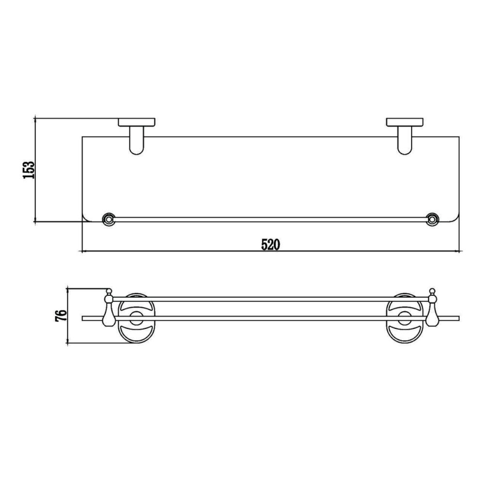 Полка стеклянная Savol S-007091, хром