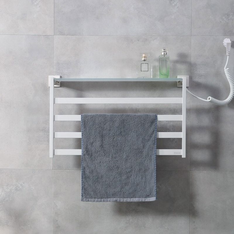 Электрический полотенцесушитель Black&White Universe 580х350 N-333W с полкой Белый