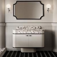 Devon Liberty  Тумба под раковину двойная 124.5х100.8 см, со столешницей из мрамора CALACATTA VIOLA,  раковина ROSE на 3 отв , цвет мебели  CREAM