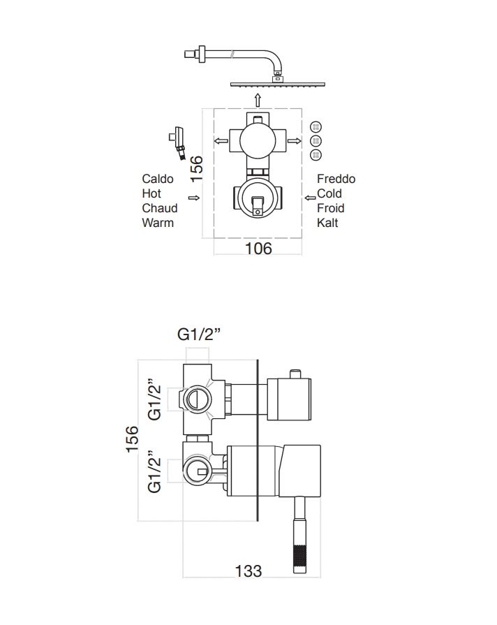 Смеситель для душа Fiore XENON 44CR7501, черный