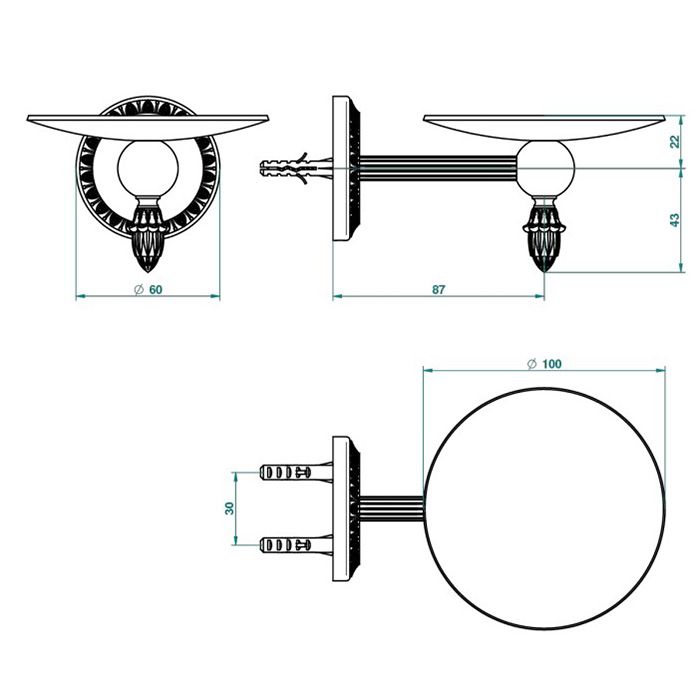 THG MALMAISON METAL Мыльница металлическая, подвесная, цвет полированное золото