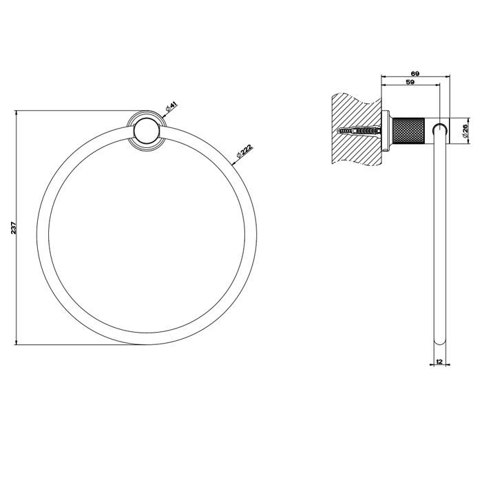 GESSI INCISO Полотенцедержатель кольцевой, цвет: finox GESSI INCISO Полотенцедержатель кольцевой, цвет: finox