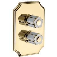 Bongio Fleur Blanc Встраиваемый термостатический смеситель (3 источника), цвет золото/белый фарфор (без встрив части 09787)