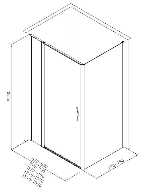 Душевой уголок Allen Brau Priority 160x80 3.31037.00 + 3.31040.00 хром