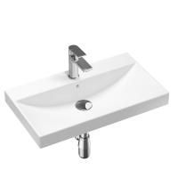 Комплект 4 в 1 Lavinia Boho Bathroom Sink 21510371, врезная фарфоровая раковина 80 см, смеситель, латунный сифон, донный клапан quick-clac