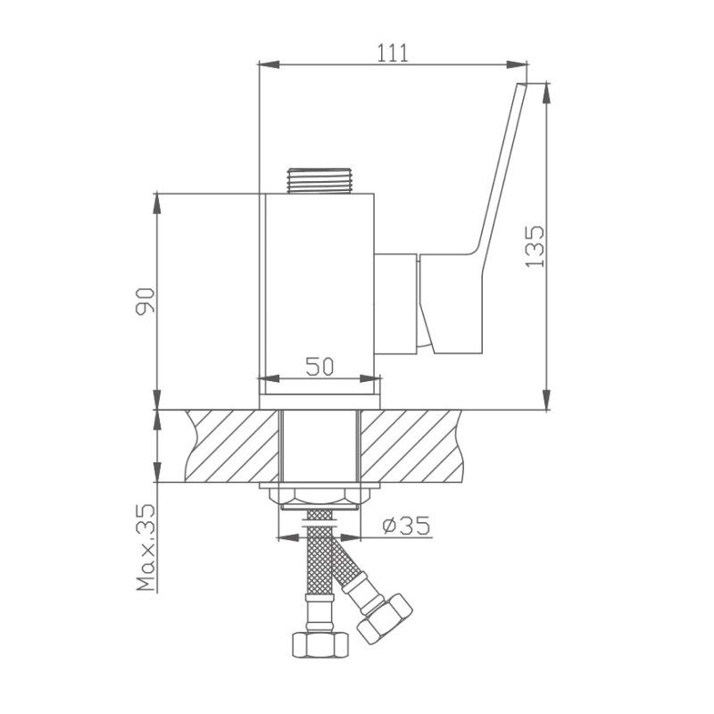Основание смесителя для кухни Haiba HB73559, хром