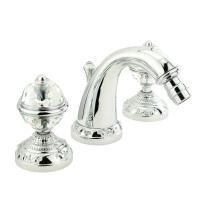 CRISTALIA Смеситель для биде на 3 отв., ручки CRYSTAL, хром