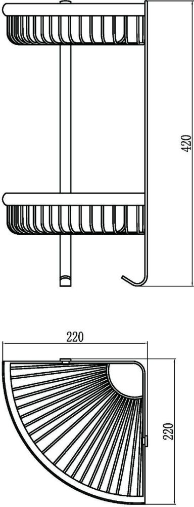 Полка решетка угловая двойная Savol (S-Q5854-2), артикул S-Q5854-2
