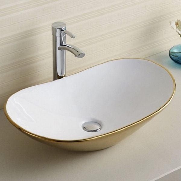 Раковина Melana 62 MLN-7811AJW Белая, Золото