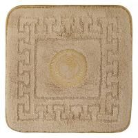 Коврик для ванной комнаты 60х60 см. логотип АФИНА, капучино, окантовка золото