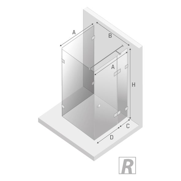 Душевое ограждение NEW TRENDY EVENTA R 100x100x200 EXK-0211 (хром)