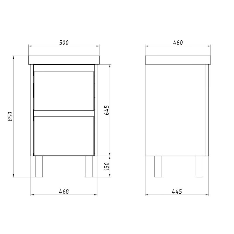 Тумба с раковиной подвесная/напольная Dreja Luxury Plus 50 см, серый базальт, артикул 99.2028-com