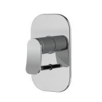 Смеситель для душа, Fima Carlo Frattini, Flo', тип открывания воды-однорычажный, монтаж-настенный встраиваемый, с переключателем на 2 источника, внутренняя часть-необходимо заказать, цвет-хром