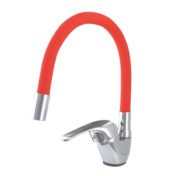 Смеситель для кухни Сантаком stOMEGA 3398-1, красный