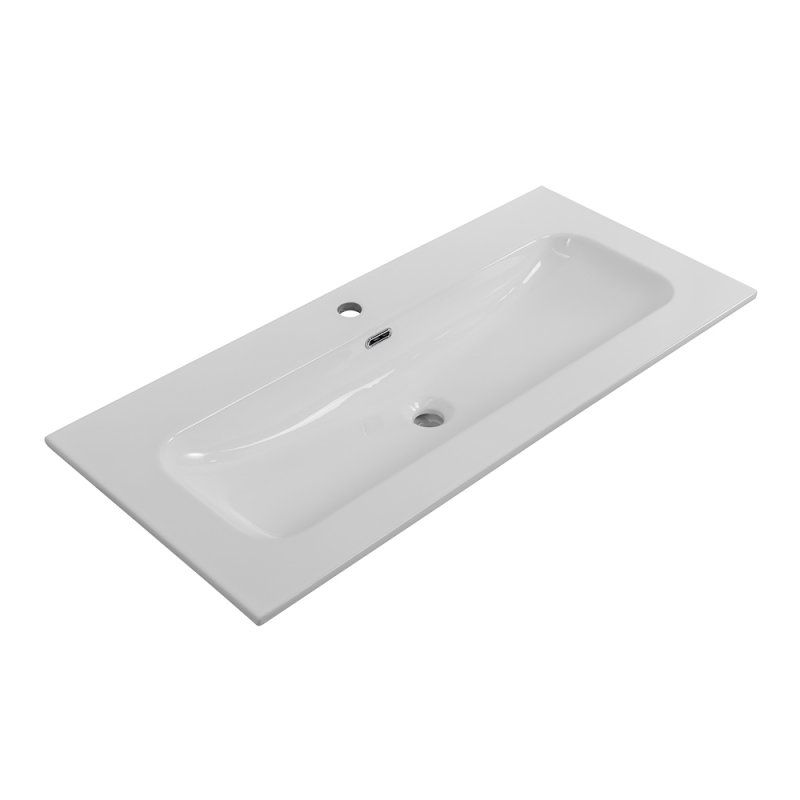 UNO База под раковину подвесная с фрезерованными ручками по всей длине фасада с одним выкатн. ящ., Голубой Матовый, 1000х455x350, UNO-1000-1C-SO-AO, артикул UNO-1000-1C-SO-AO