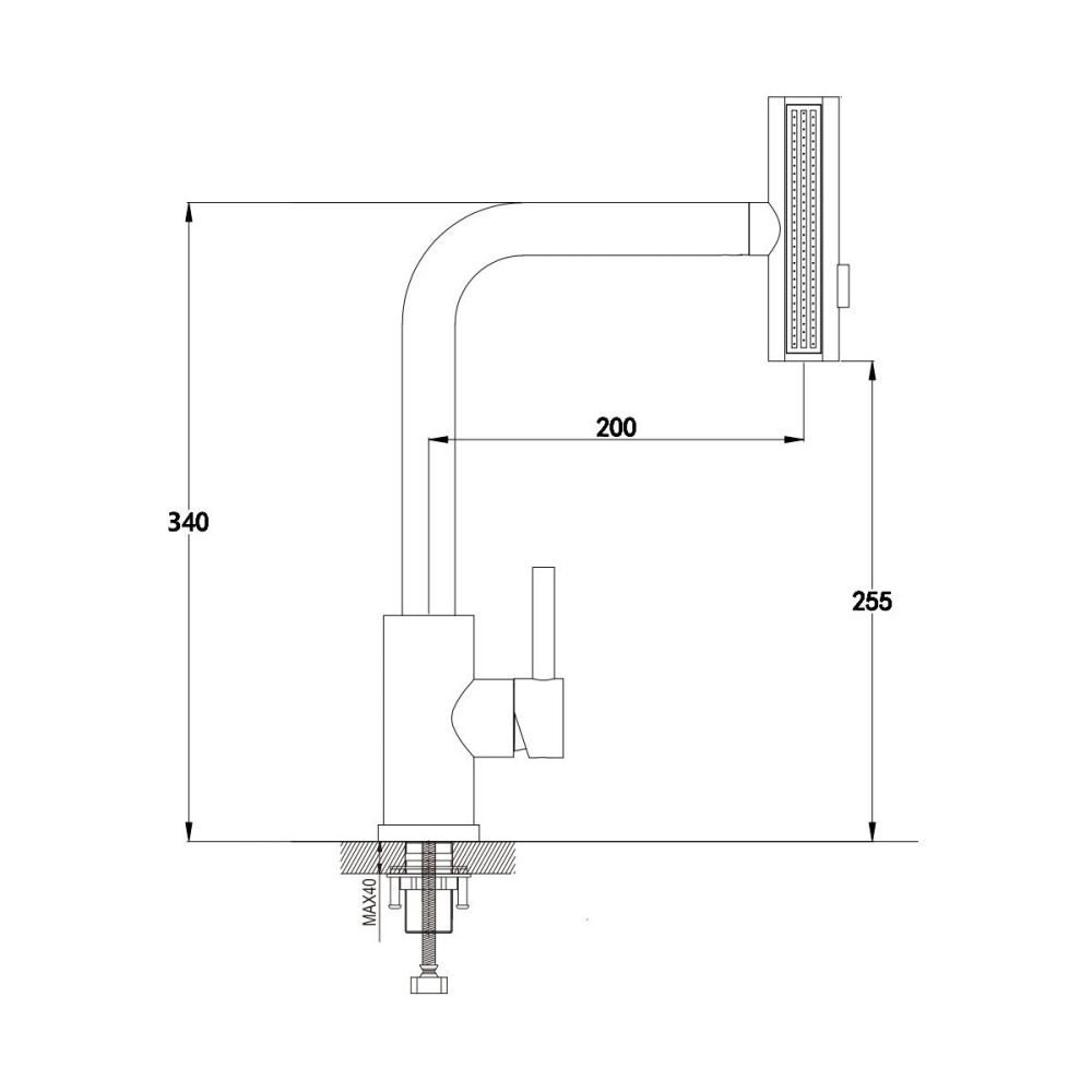 Смеситель для кухни с мультифункциональным изливом Raffine F203T, оружейная сталь